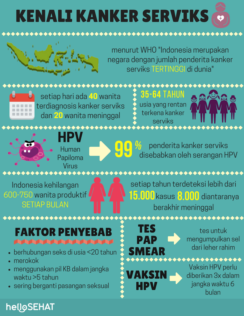 cervical cancer infographic in Indonesia