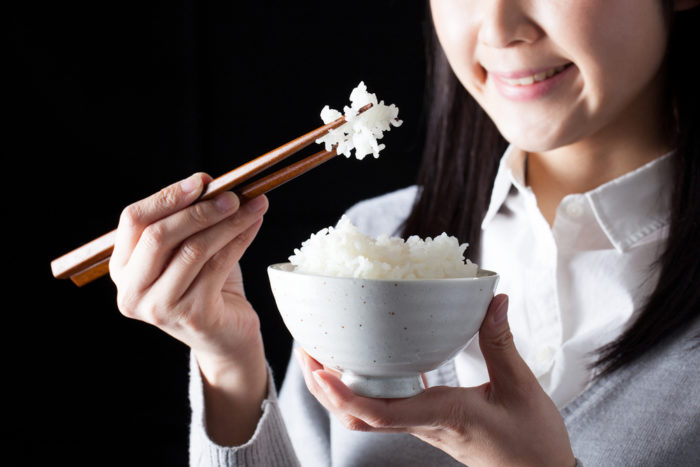 eat white rice