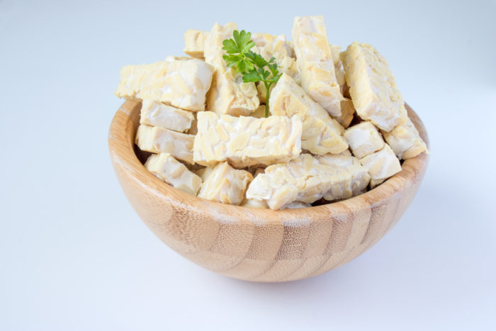 healthy menu of processed tempeh for children's supplies